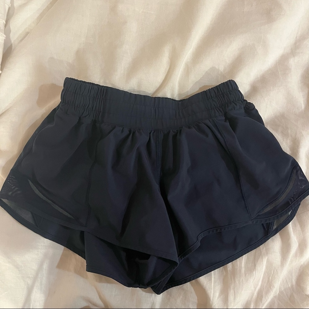 navy lululemon hotty hot shorts